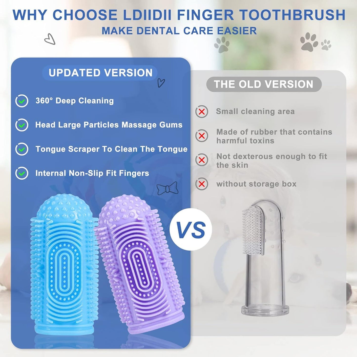 Dog Toothbrush Dog Tooth Brushing Kit Dog Finger Toothbrush For Dog Teeth Cleaning Dog Dental Care Cat Toothbrush Dog Tooth Brush Puppy Toothbrush Pet Toothbrush