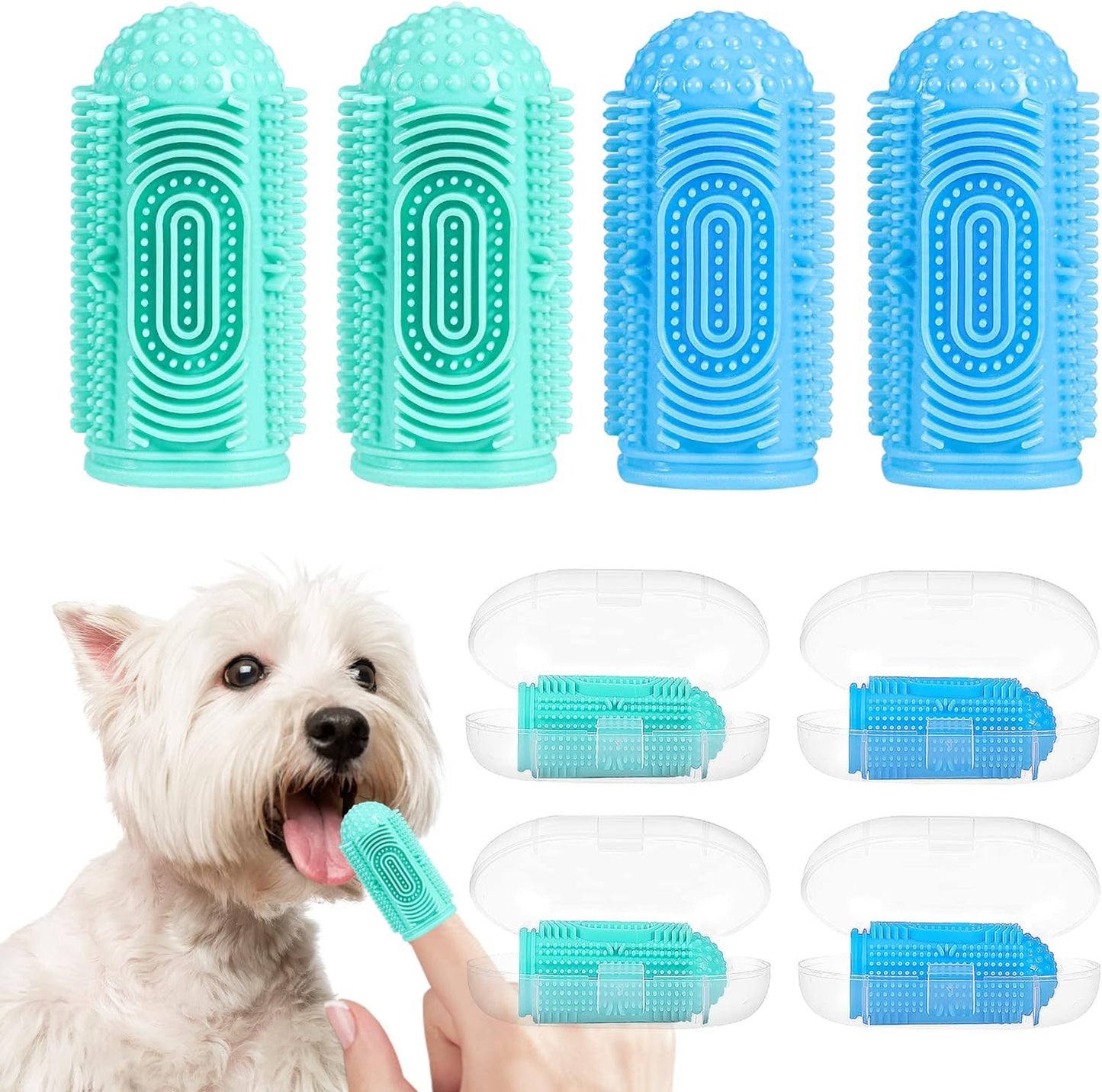 Dog Toothbrush Dog Tooth Brushing Kit Dog Finger Toothbrush For Dog Teeth Cleaning Dog Dental Care Cat Toothbrush Dog Tooth Brush Puppy Toothbrush Pet Toothbrush